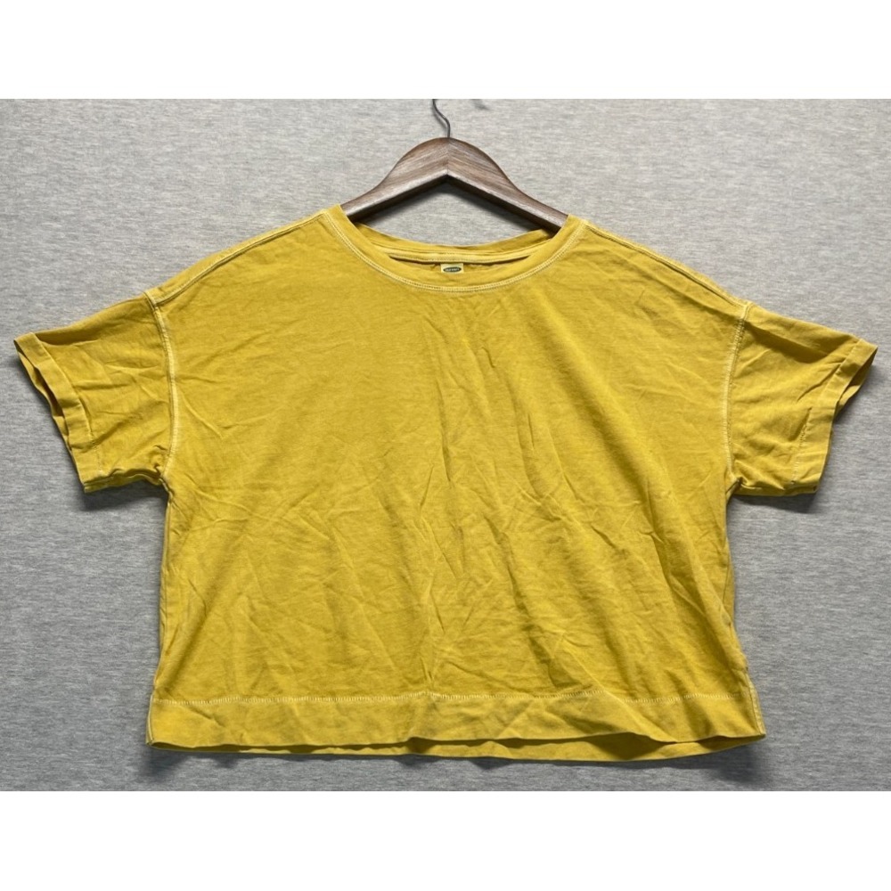 Old Navy Short Sleeve Cropped T Shirt Girls XL (14-16) Mustard Yellow Cotton